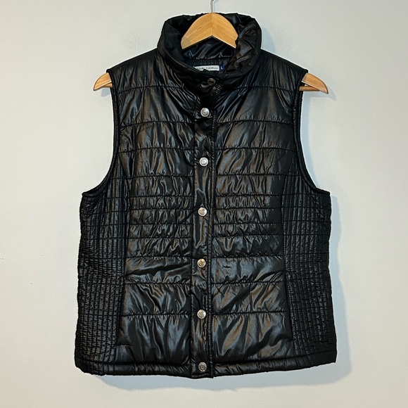 Bandolino Blu Black Quilted Puffer Vest – Size Large - Picture 1 of 6